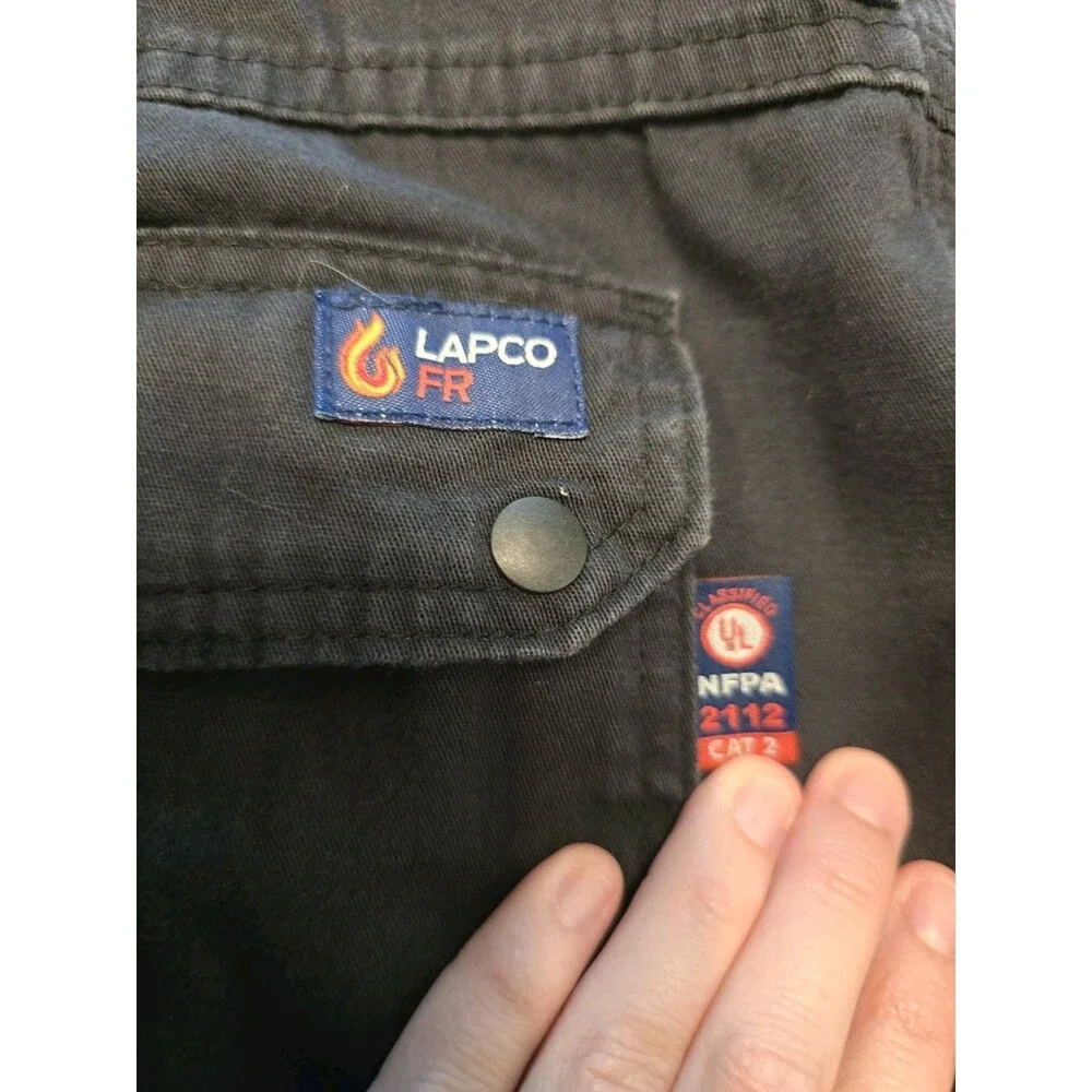 Lapco Fire Resistant Cargo Pants Measures 40x30 Black Workwear
